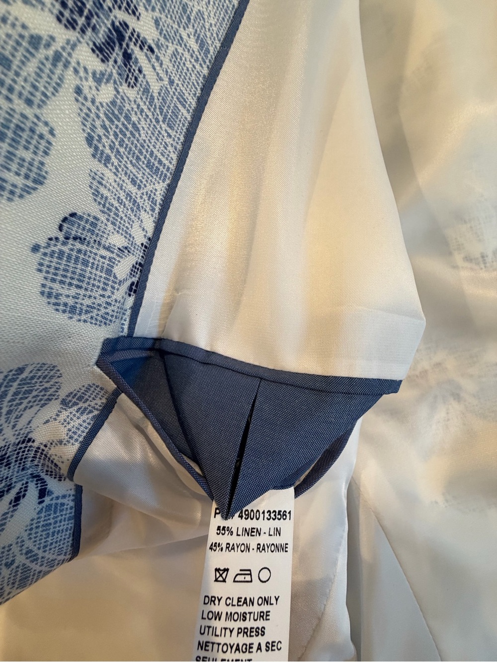 TALLIA Floral Blazer Jacket in Blue and White - Picture 5 of 6